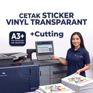 Cetak Sticker Vinyl Transparant A3+